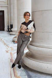 Pantalon Geruit Bruin