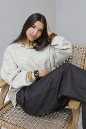 Trui One Shoulder Beige