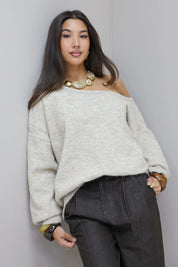Trui One Shoulder Beige
