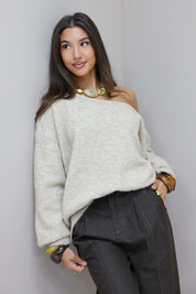 Trui One Shoulder Beige