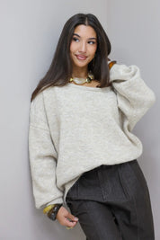 Trui One Shoulder Beige