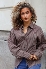 Blouse Getailleerd Bruin
