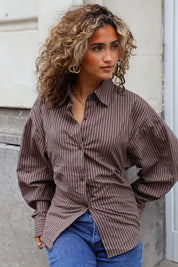 Blouse Getailleerd Bruin