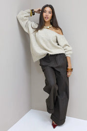 Trui One Shoulder Beige