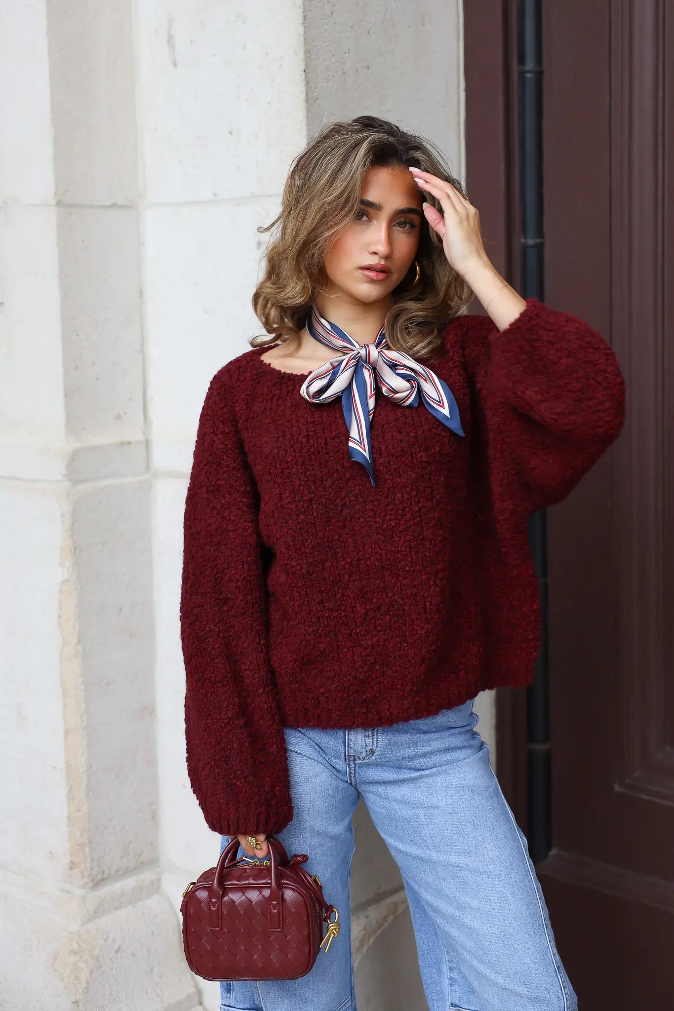 Gebreide Trui Bordeaux