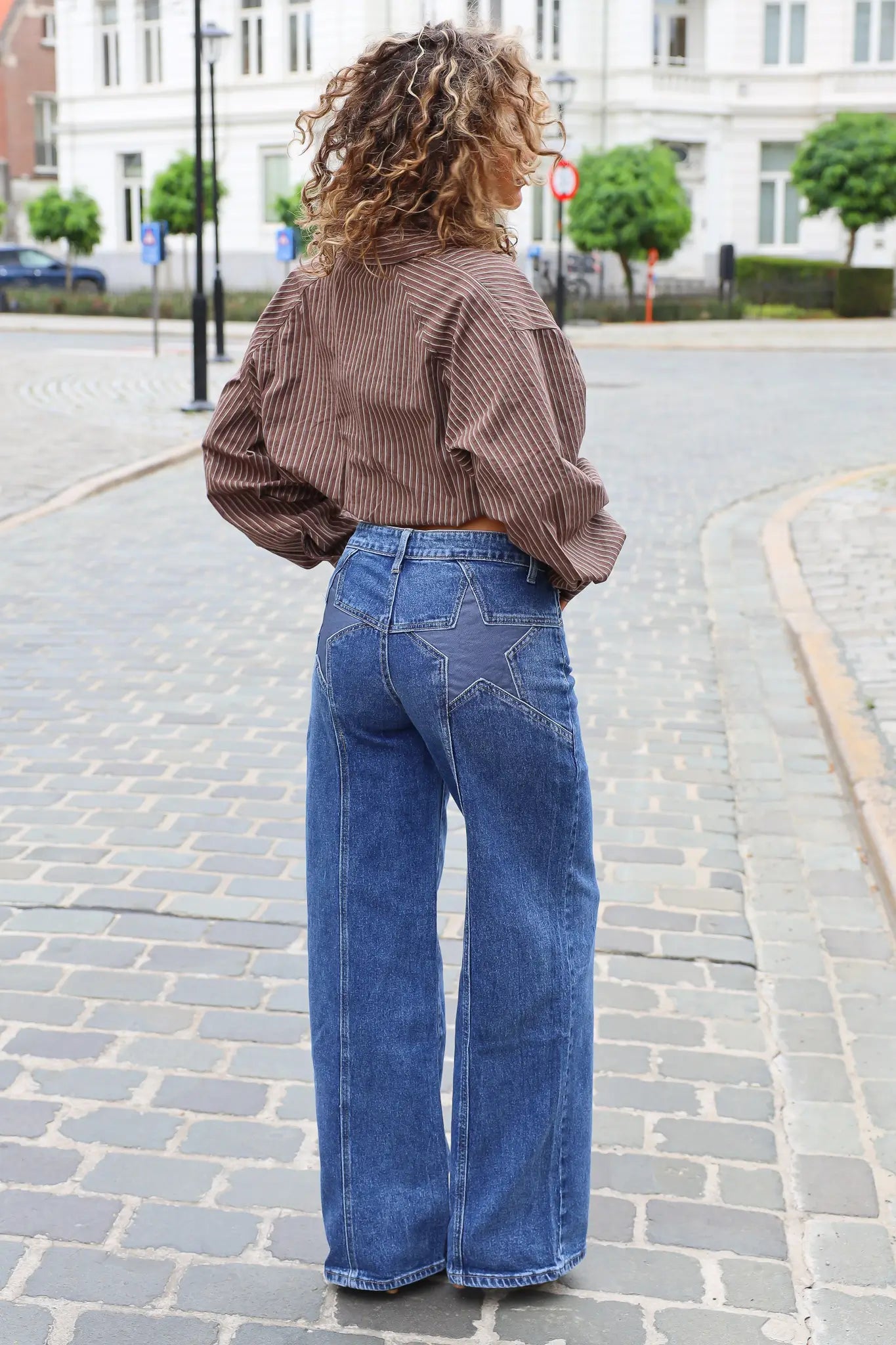 Wide Leg Jeans Mid Waist Sterren 2101-3