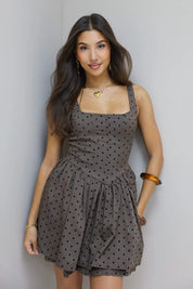 Jurk Polka Dot Bruin