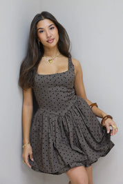 Jurk Polka Dot Bruin