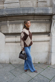 Wijde Pijpen Jeans Hoge Taille Blauw