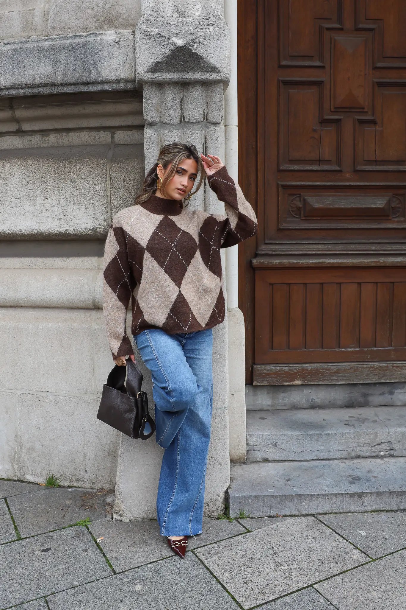 Wijde Pijpen Jeans Hoge Taille Blauw