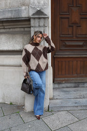 Wijde Pijpen Jeans Hoge Taille Blauw