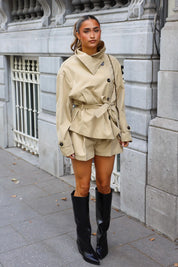 Trench Coat met Kraag Camel