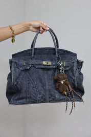 Denim Tas Medium Donker Grijs