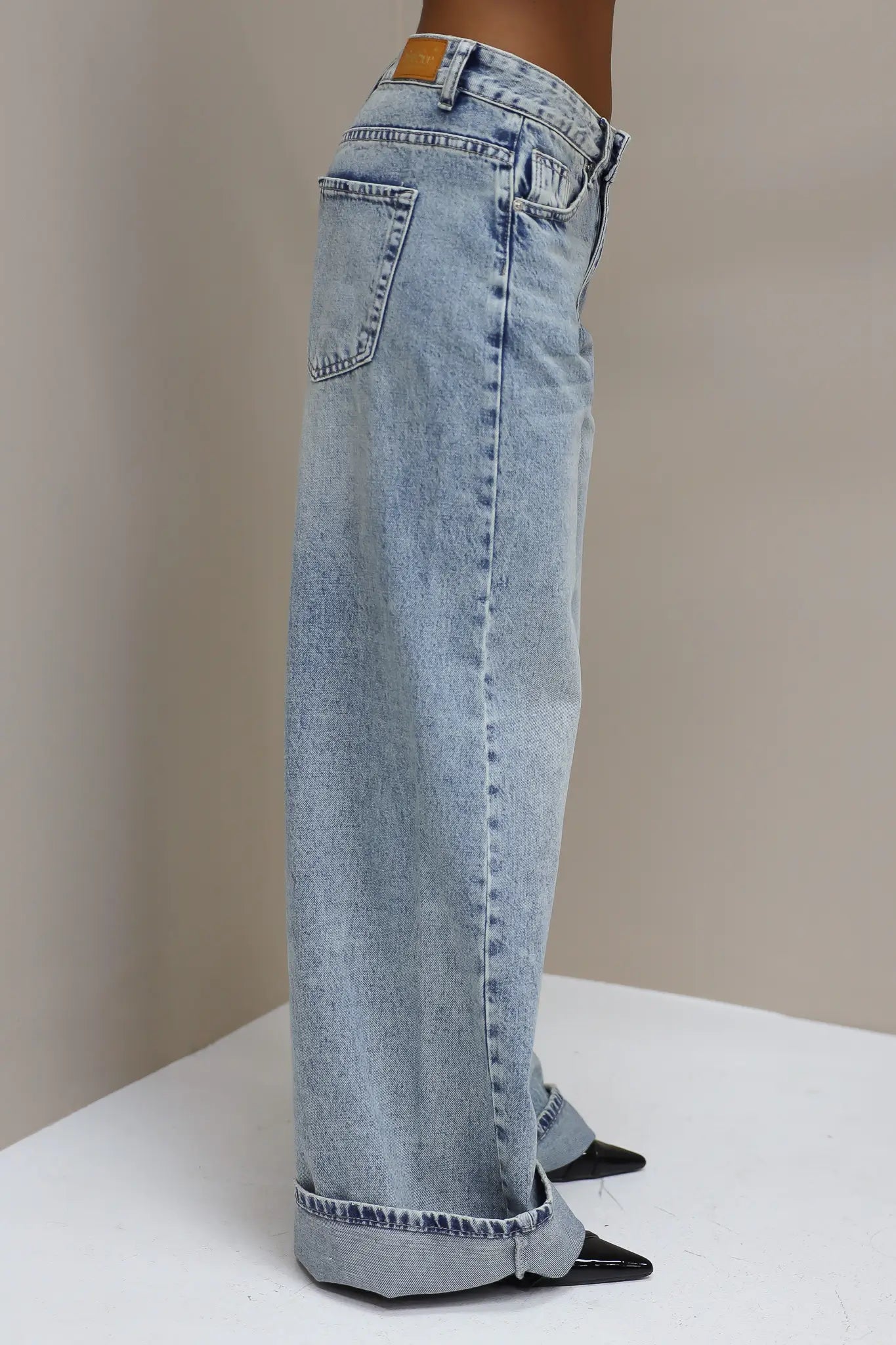 Jeans Straight Wide Leg Licht Blauw 3465