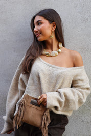 Trui One Shoulder Beige