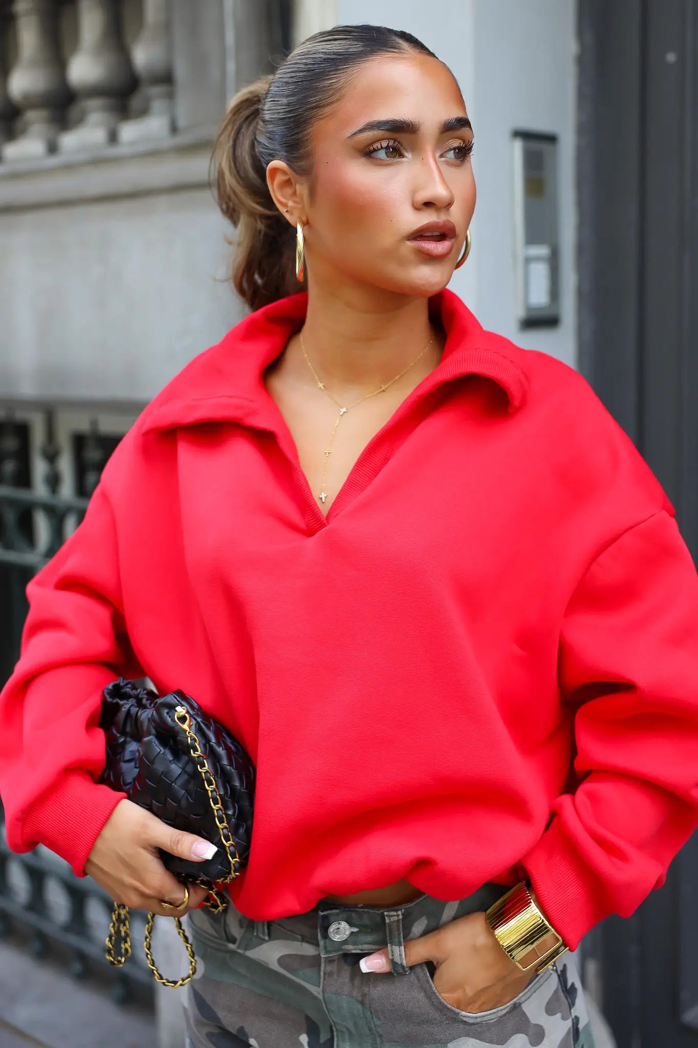Sweater Ballon Fit Rood