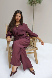 Blouse Taillekoord Bordeaux