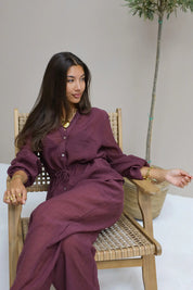 Blouse Taillekoord Bordeaux