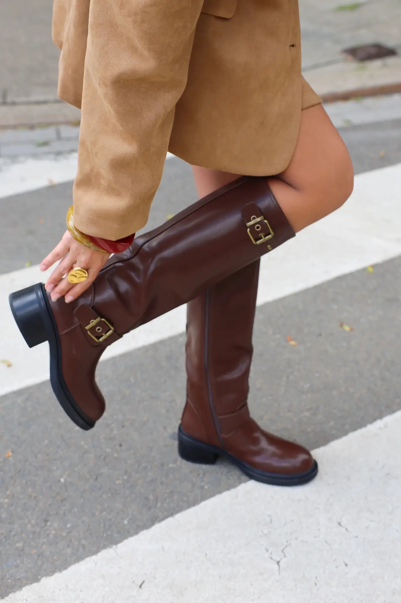 Biker Laarzen Gesp Bruin