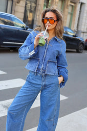 Spijkerjas Omslag Detail Blauw