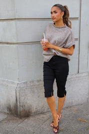 Capri Broek Split Zwart