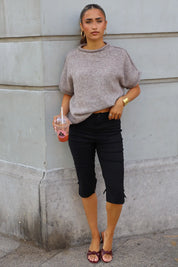 Capri Broek Split Zwart