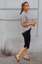 Capri Broek Split Zwart