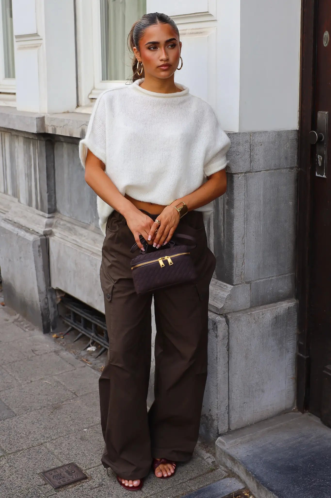 Cargo Pantalon Donker Bruin