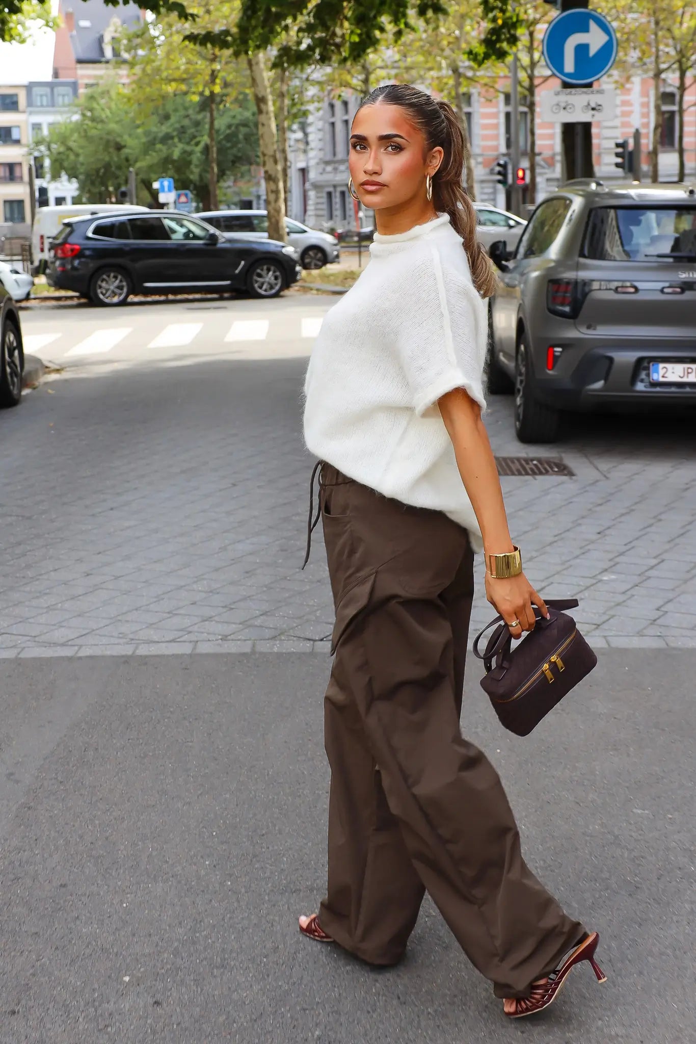 Cargo Pantalon Donker Bruin