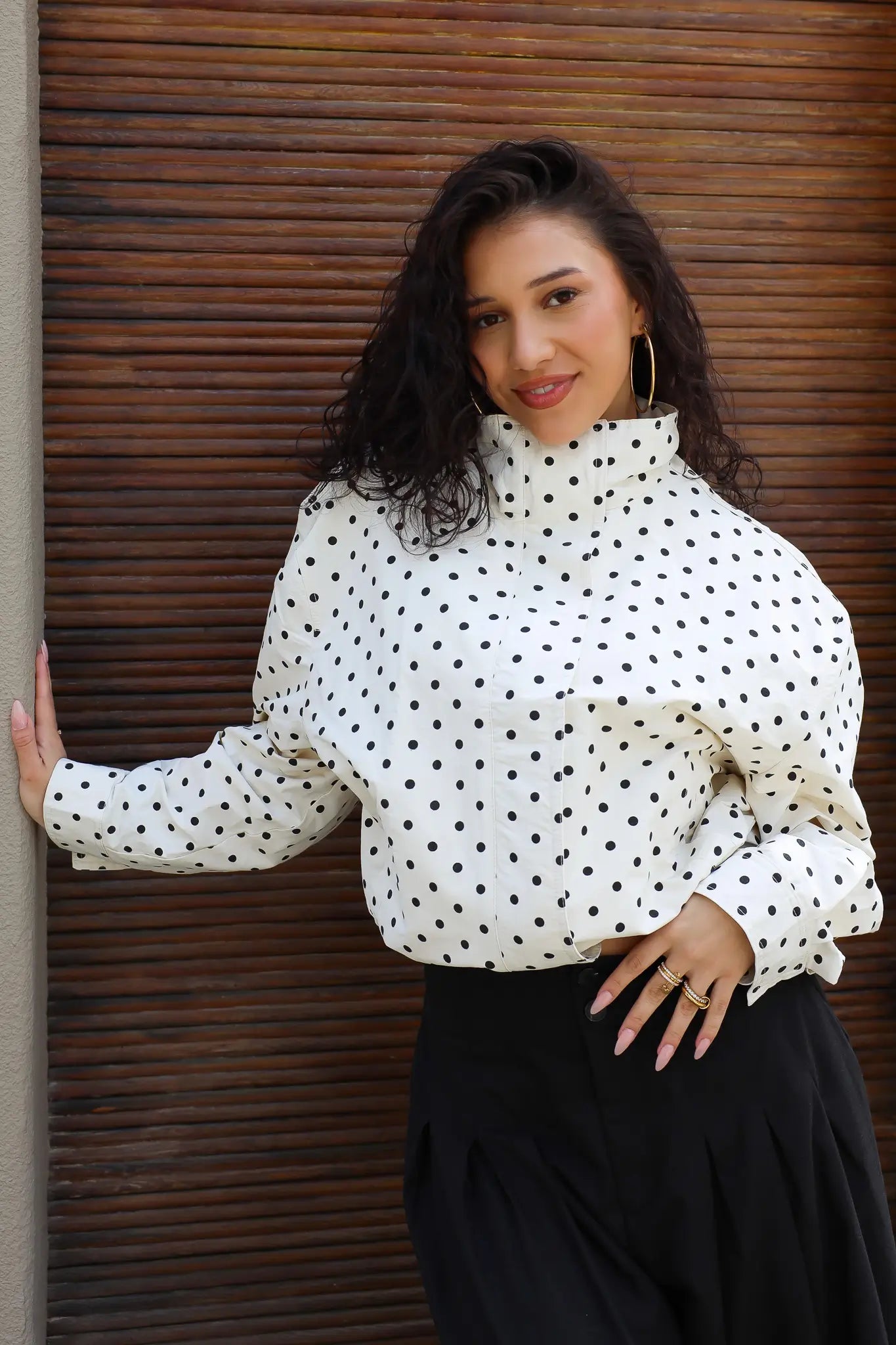 Jas Polka Dots Kraagje Créme