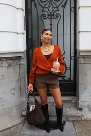 Gebreid Vest Roest Bruin