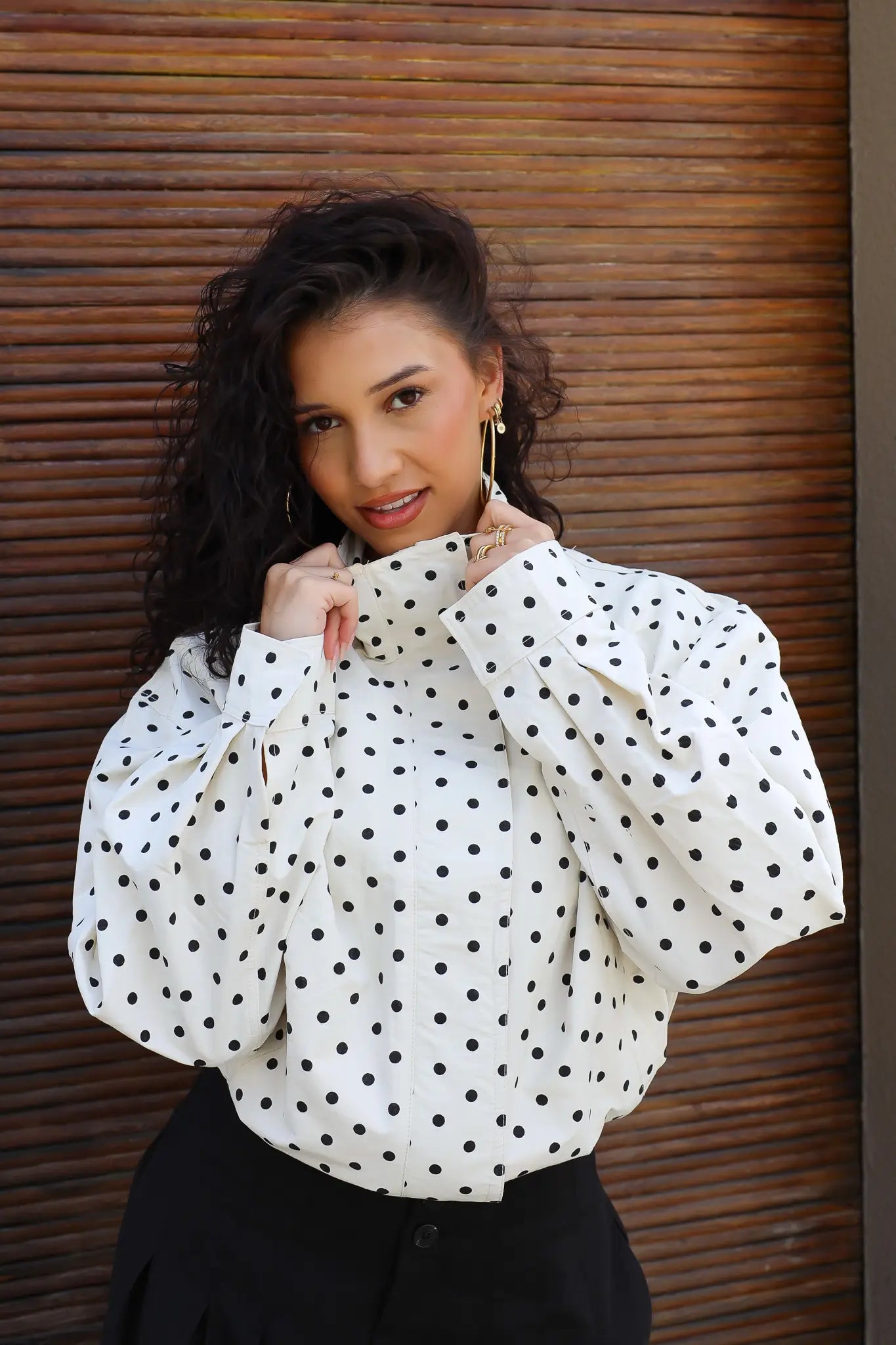 Jas Polka Dots Kraagje Créme
