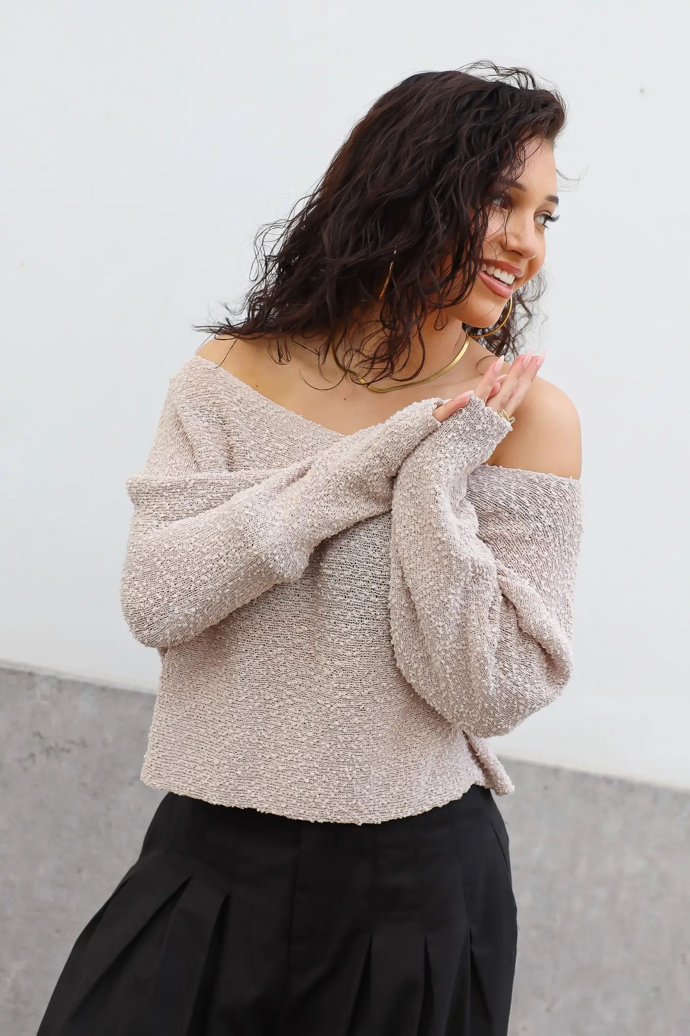 Trui Cropped Fit Taupe