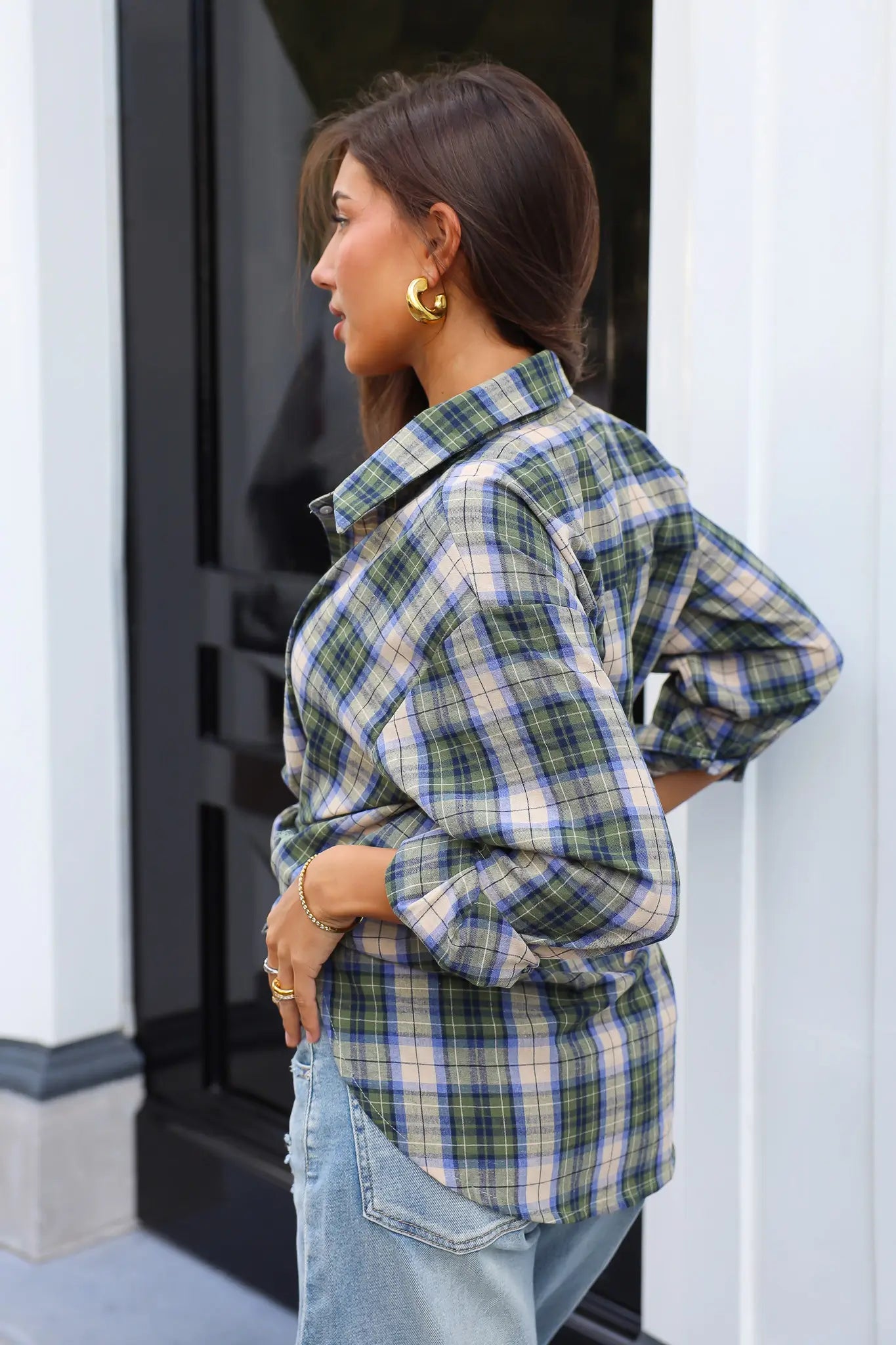 Ruit Blouse Groen