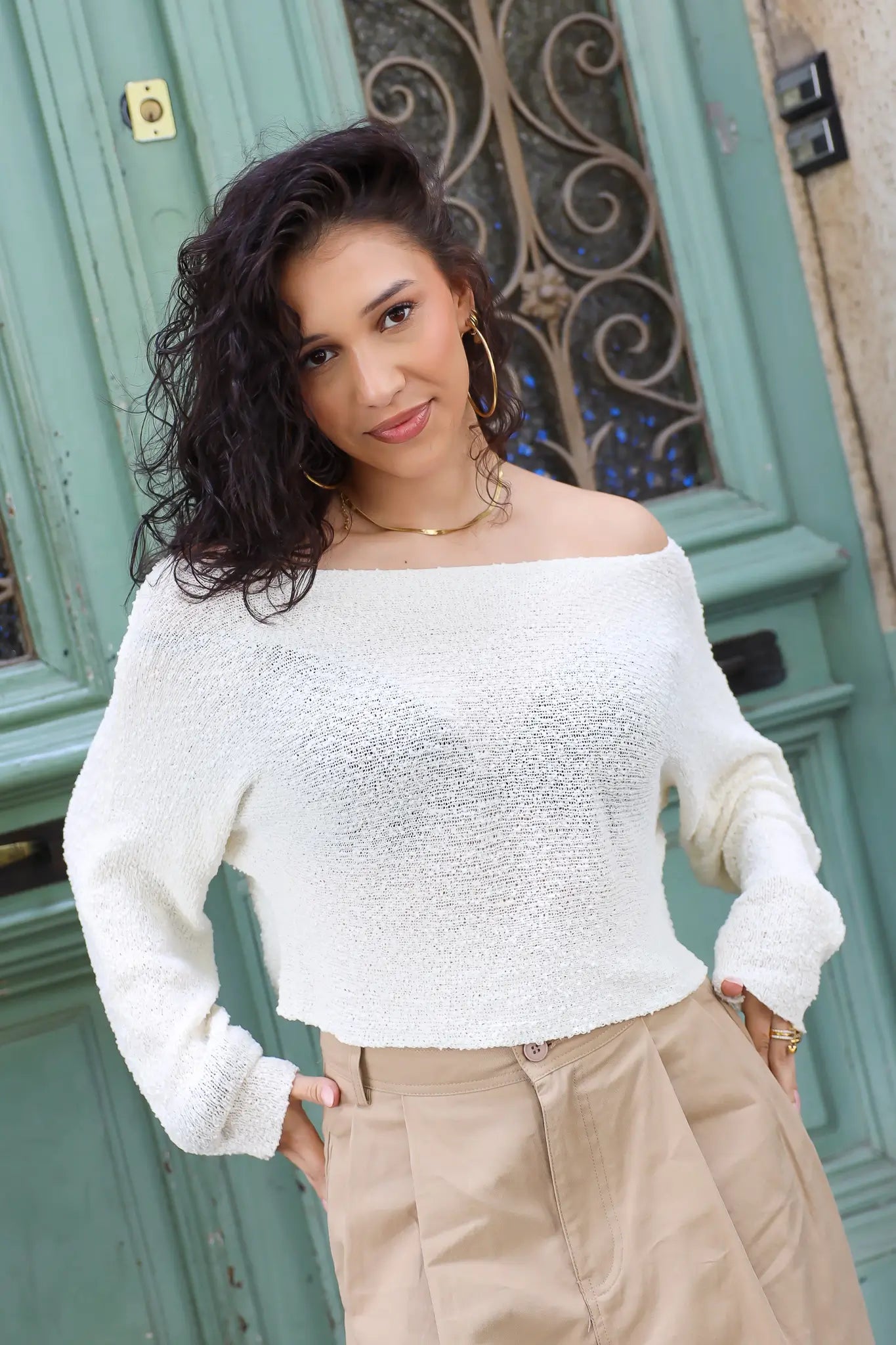 Trui Cropped Fit Beige