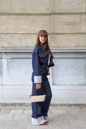 Jeans Jas Omslag Mouwen 326 Donker Blauw