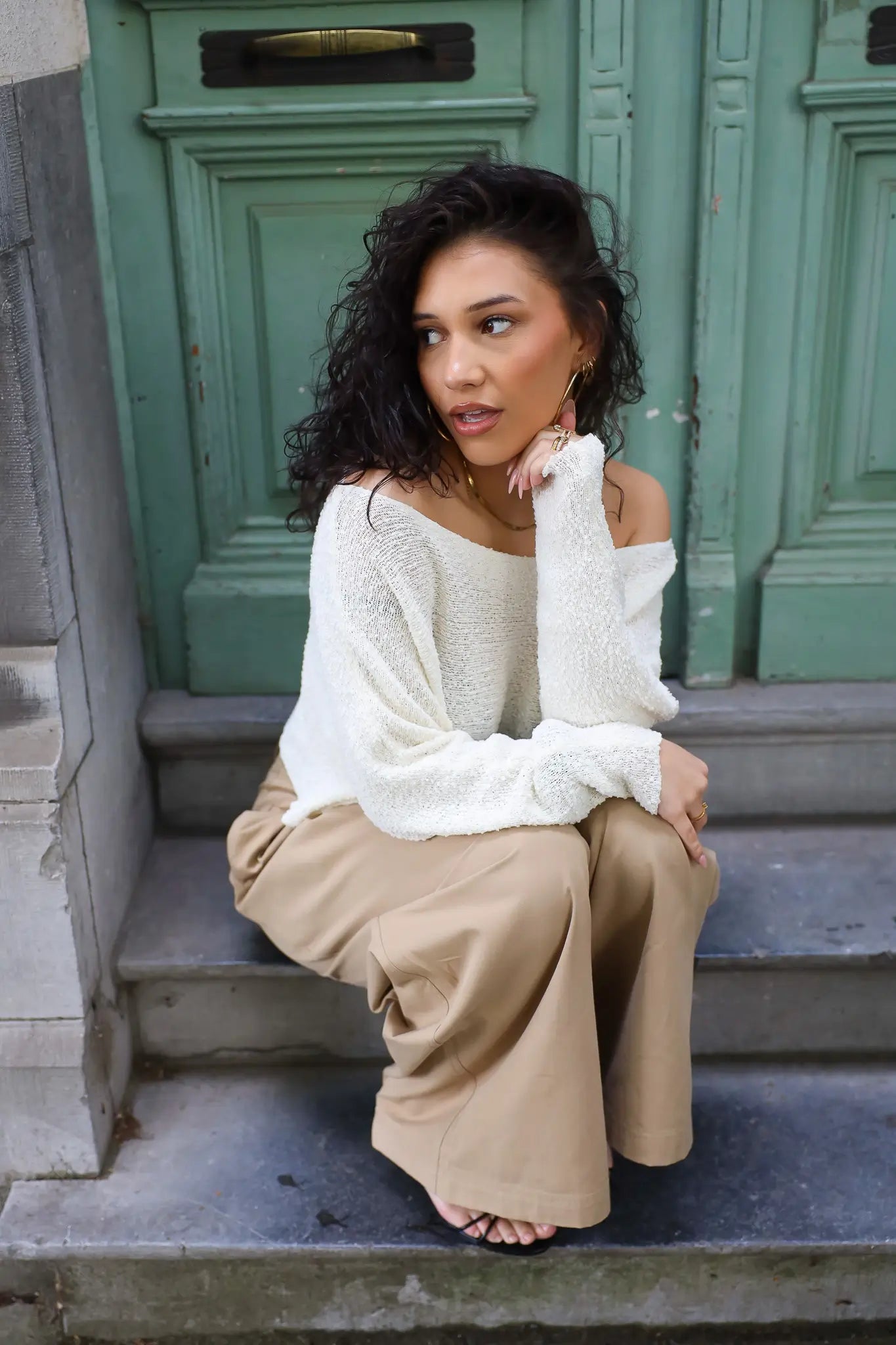 Trui Cropped Fit Beige