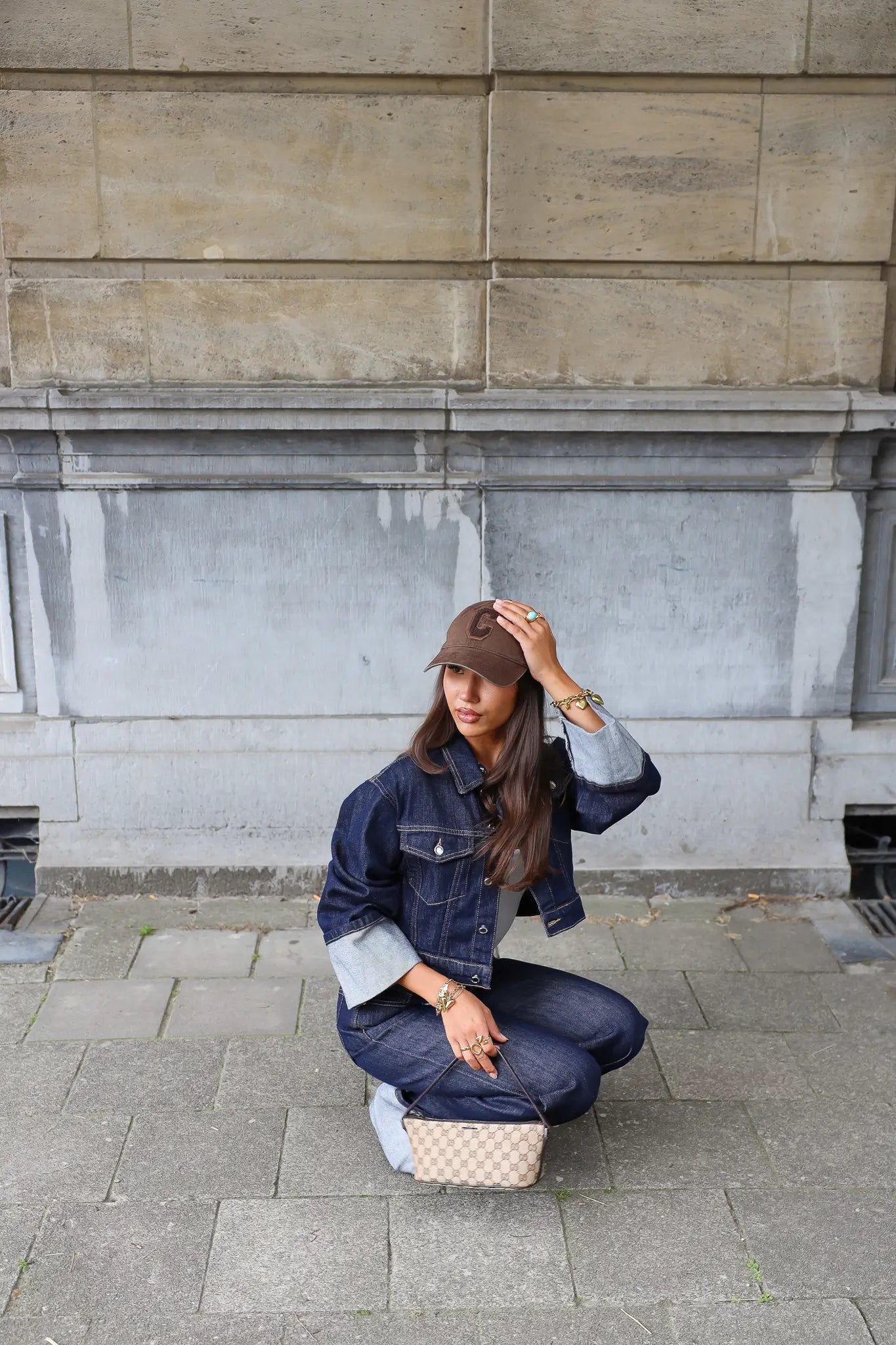 Jeans Jas Omslag Mouwen 326 Donker Blauw