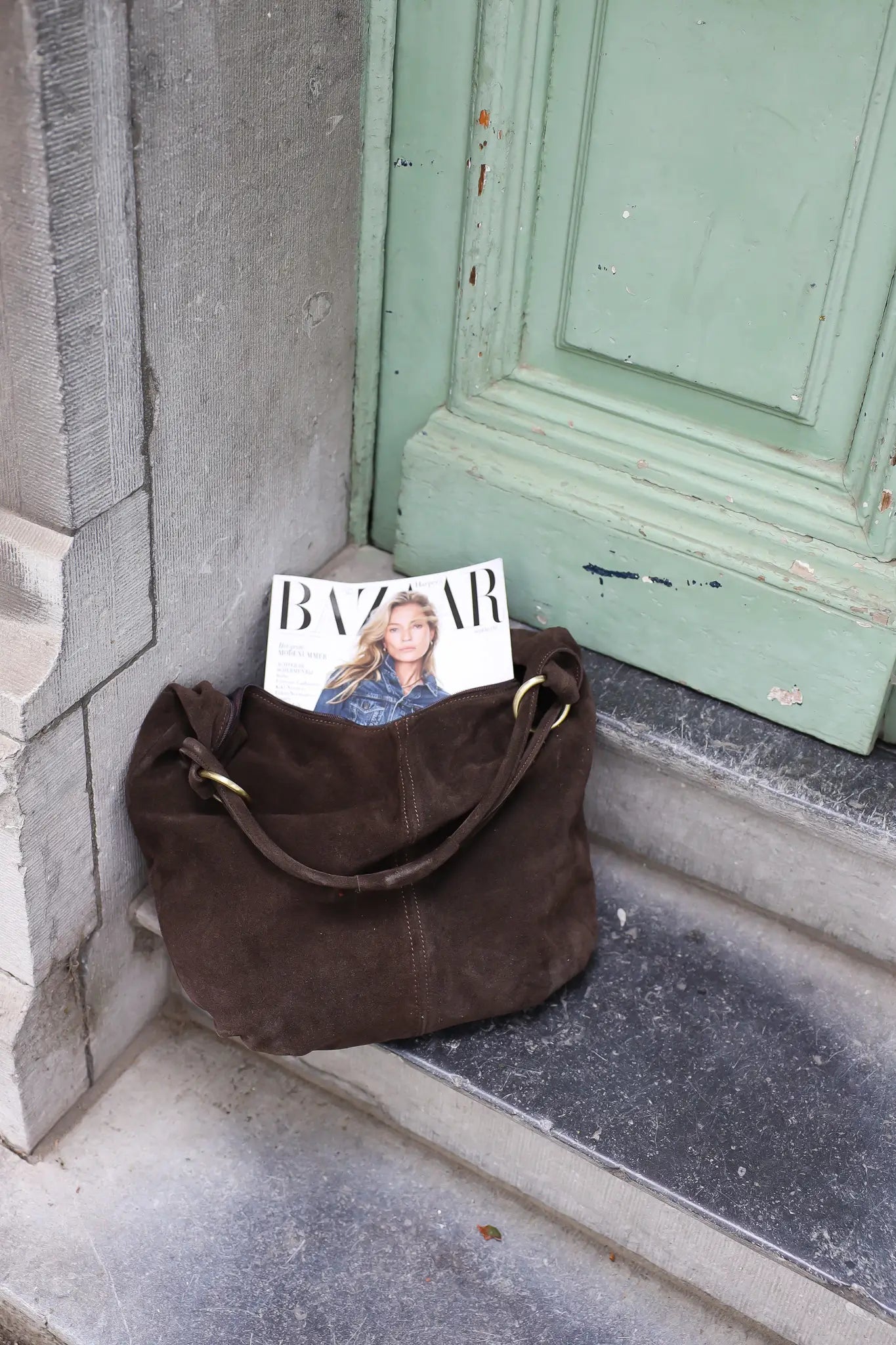 Suez Suede Schoudertassen Donker Bruin