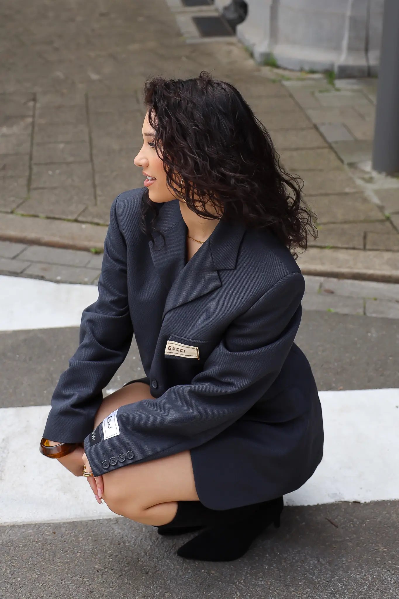 Atelier Series Reworked Blazer Designer Detail Grijs