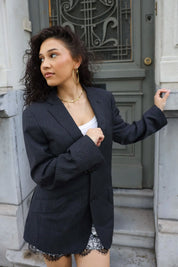 Atelier Series Reworked Blazer Gestreept Grijs