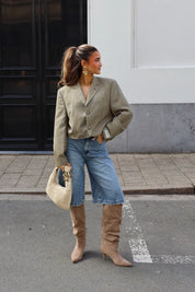 Atelier Series Reworked Blazer Cropped Khaki