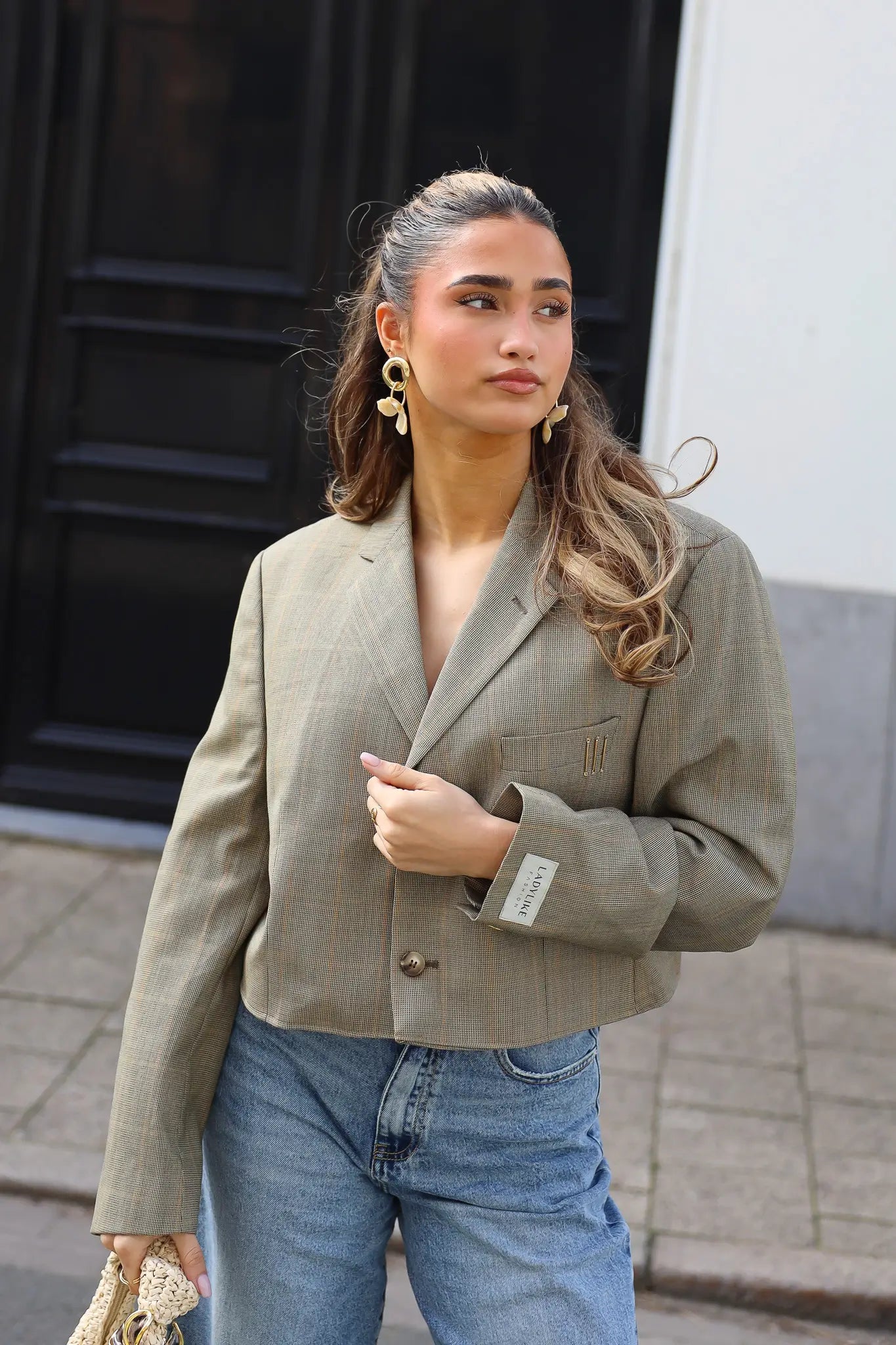 Atelier Series Reworked Blazer Cropped Khaki