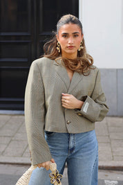 Atelier Series Reworked Blazer Cropped Khaki