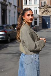 Atelier Series Reworked Blazer Cropped Khaki