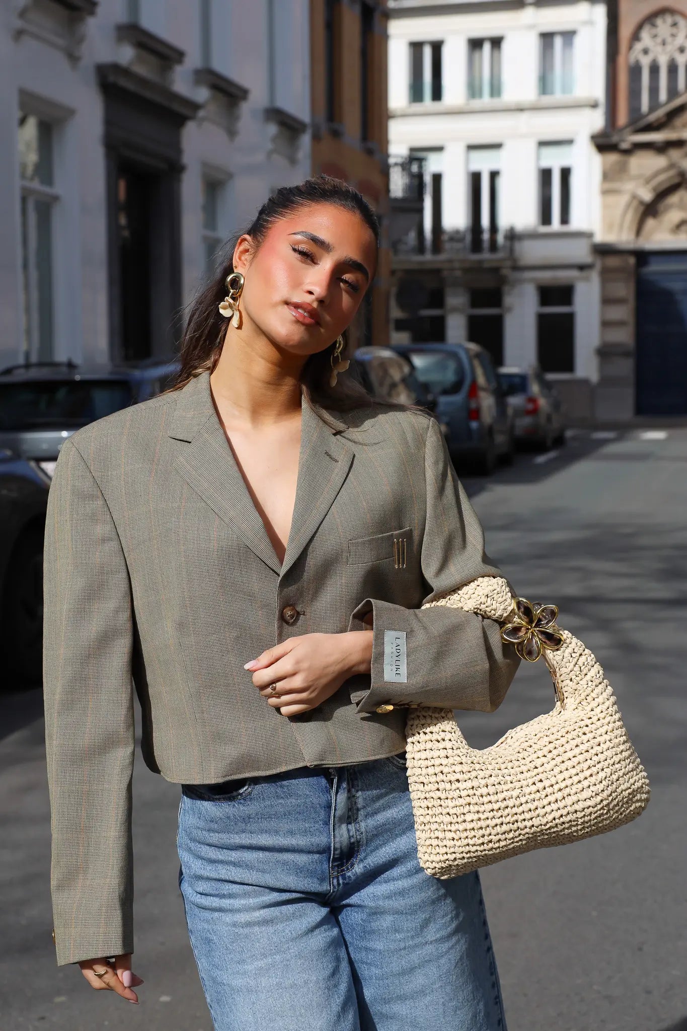 Atelier Series Reworked Blazer Cropped Khaki