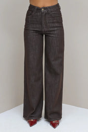 Wide Leg Jeans 9091-11 Bruin