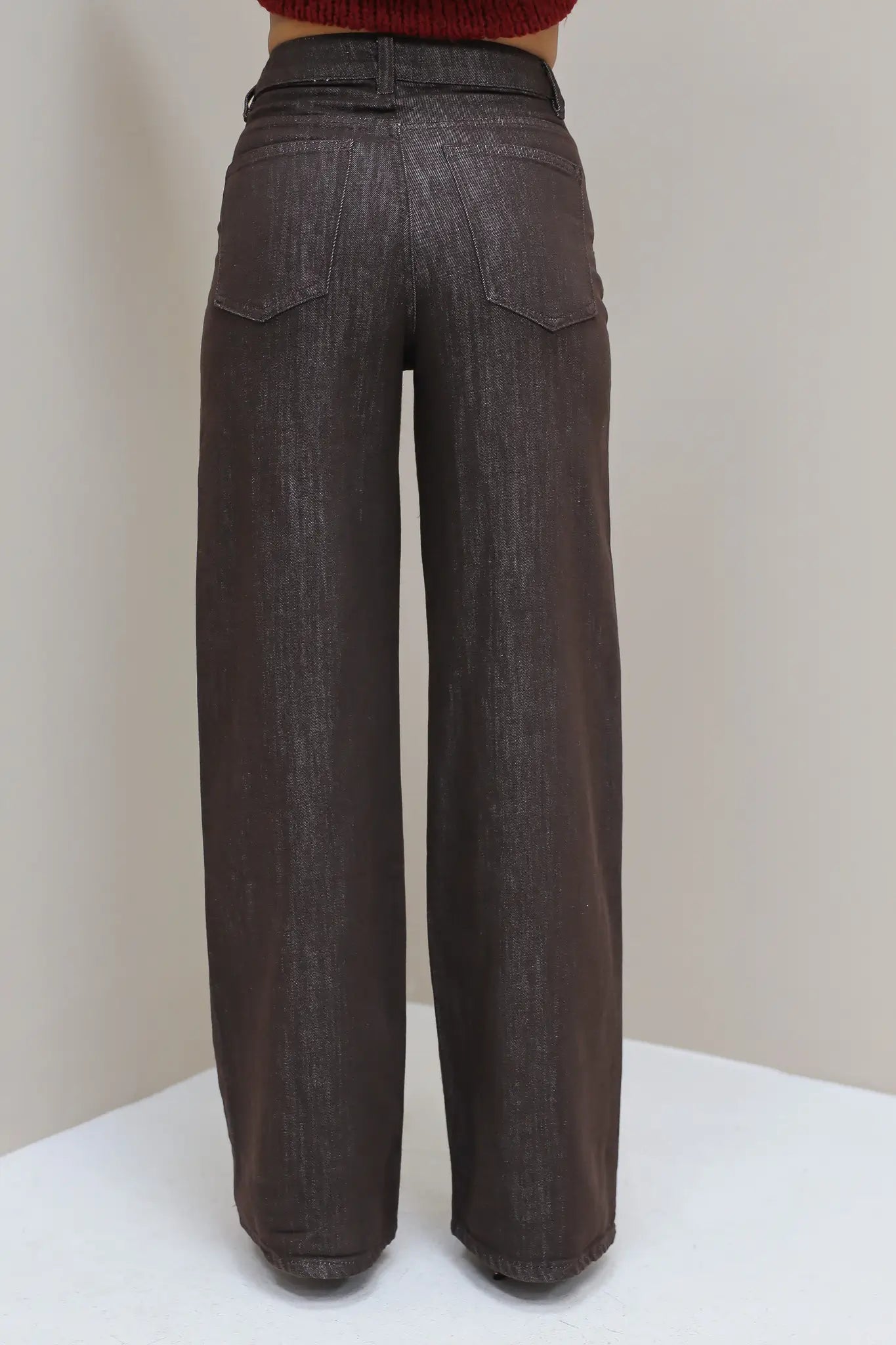 Wide Leg Jeans 9091-11 Bruin