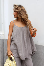 Top Mousseline Taupe