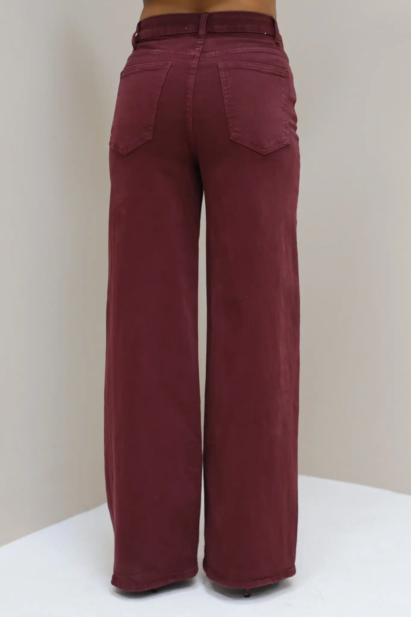 Wide Leg Jeans 9091-7 Bordeaux